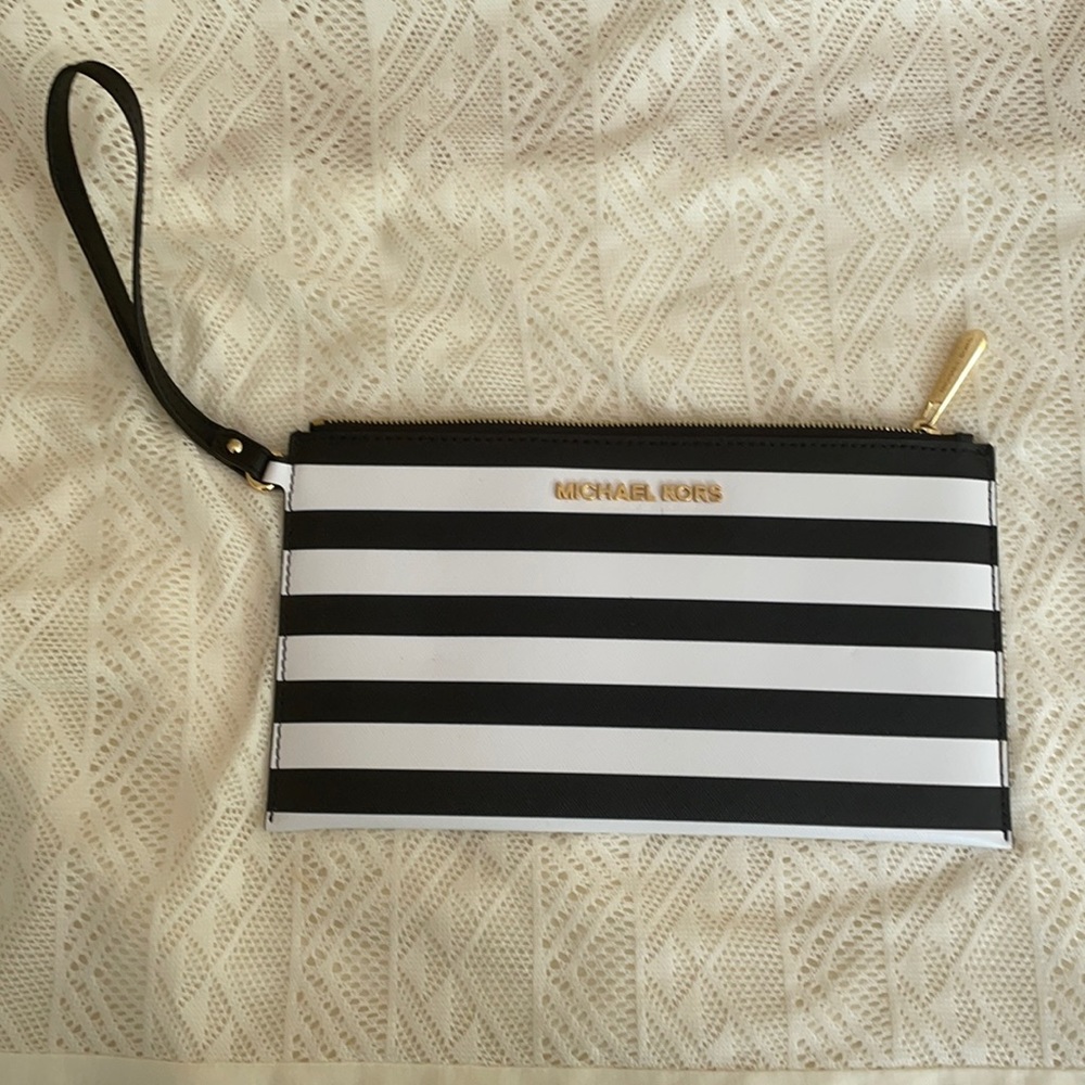 Michael Kors Jet Set Striped Wristlet